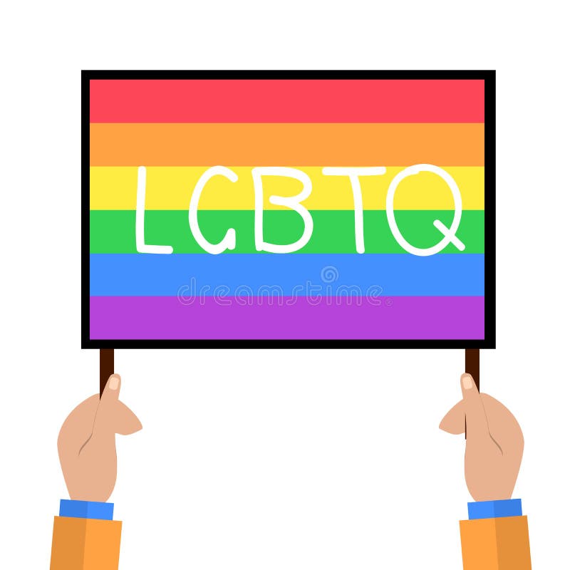 Lgbt Rainbow Flag Celebrating Gay People Rights Same Sex Love Pride Vector Illustration