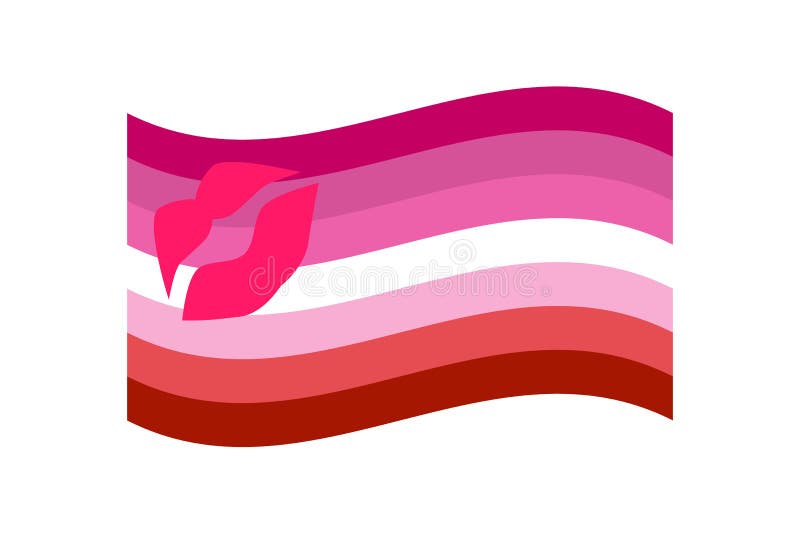Vector illustration of the Lipstick Lesbian flag on white background vector...