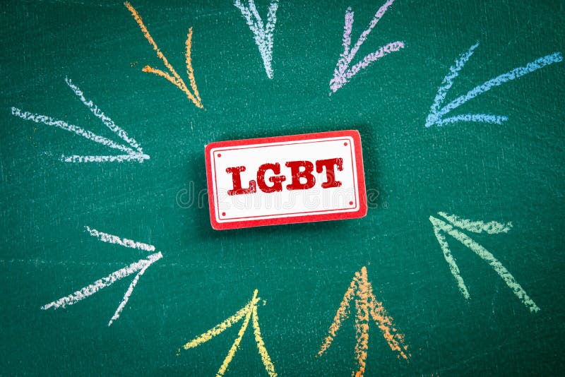 Lgbt. texte sur l'étiquette du cadre. fond du tableau de craie vert photo libre de droits