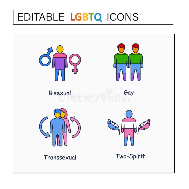 Lgbtq Collections Line Icons Stock Vector Illustration Of
