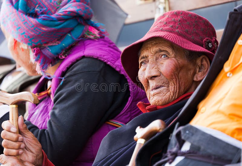 The elderly in Lhasa, Tibet stock photo The elderly in Lhasa, Tibet stock photo