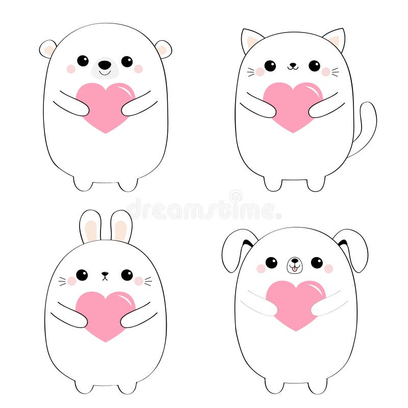 Lievres De Lapin De Chiot De Chien D Ours De Chaton De Chat Regles Tenir Le Coeur Rose Ligne Animal Drole De Bebe De Kawaii Migno Illustration De Vecteur Illustration Du Chat Lievres De Lapin De Chiot De Chien D Ours De Chaton De Chat Regles Tenir Le Coeur Rose Ligne Animal Drole De Bebe De Kawaii Migno Illustration De Vecteur Illustration Du Chat
