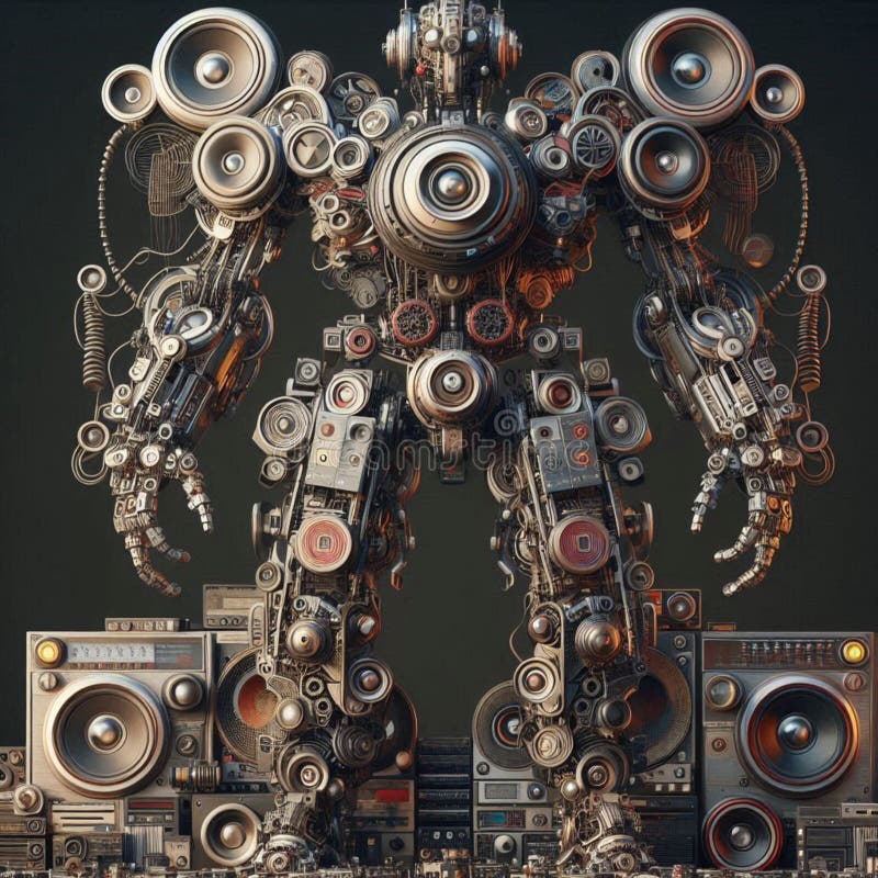 Liberare il potere dei grandi robot royalty illustrazione gratis