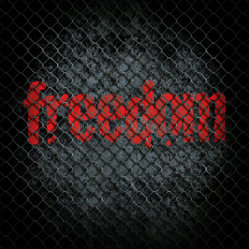 Freedom with fencing grunge effects. Freedom with fencing grunge effects