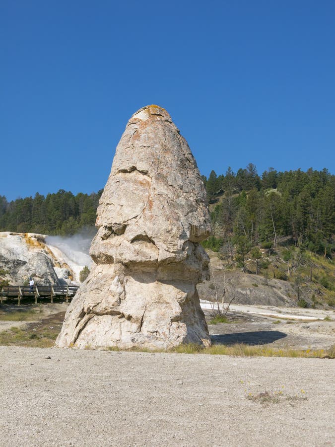 Liberty Cap Rock At Mammoth Hot Springs In Yellowstone National Park