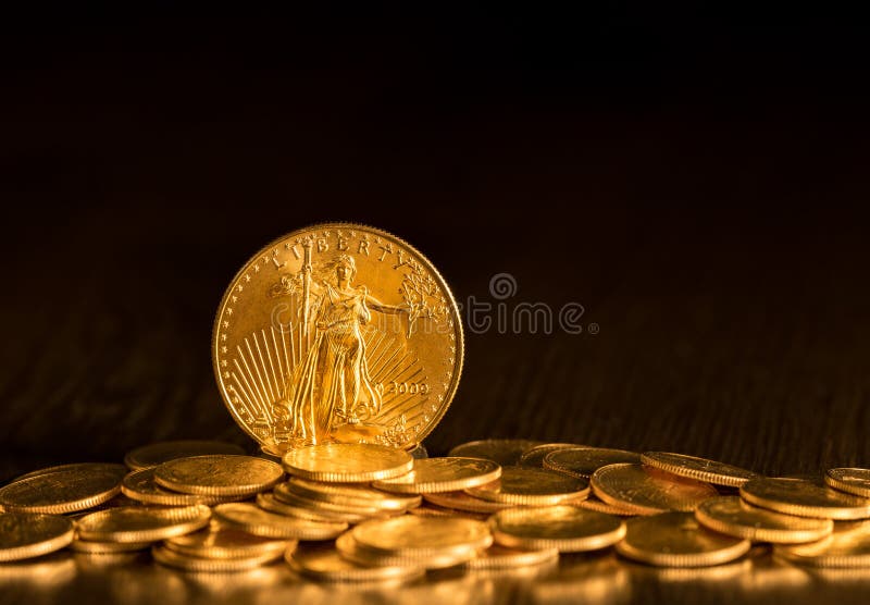 Liberty Gold Eagle ett unsmynt arkivfoto