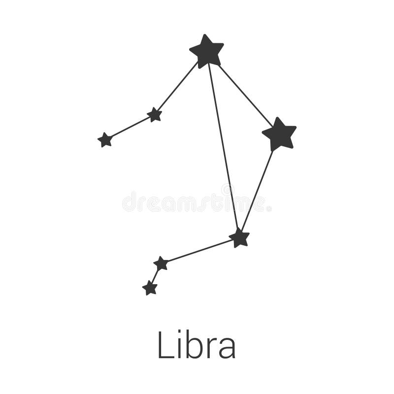 Libra Sign Constellation Isolated Vector Icon on White Background Stock