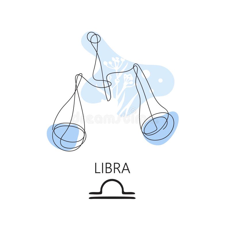 Libra Zodiac Constellation. One Line. Vector Illustration in the Style ...