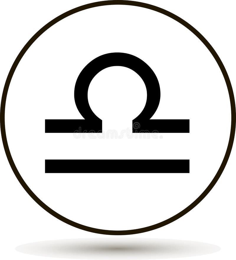 Libra Zodiac Sign. Astrological Symbol Icon in Circle Stock Vector -  Illustration of icon, concept: 93124668