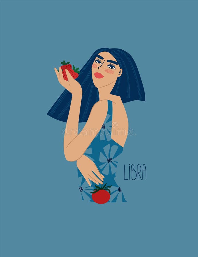 Libra zodiac sign with girl