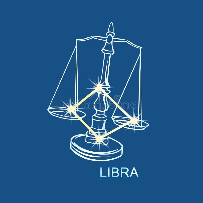 Libra zodiac sign stock illustration. Illustration of glow - 97920512