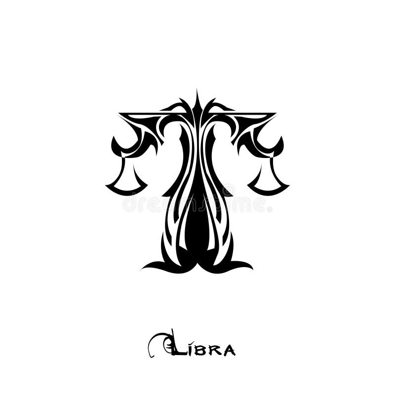 Libra Zodiac Sign Tattoo Art Vector Stock Vector (Royalty Free) 1023764038  | Shutterstock