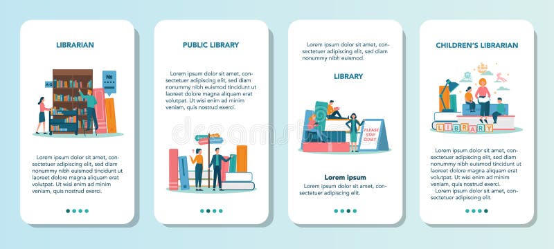 Librarian Web Banner Or Landing Page. Library Staff ...