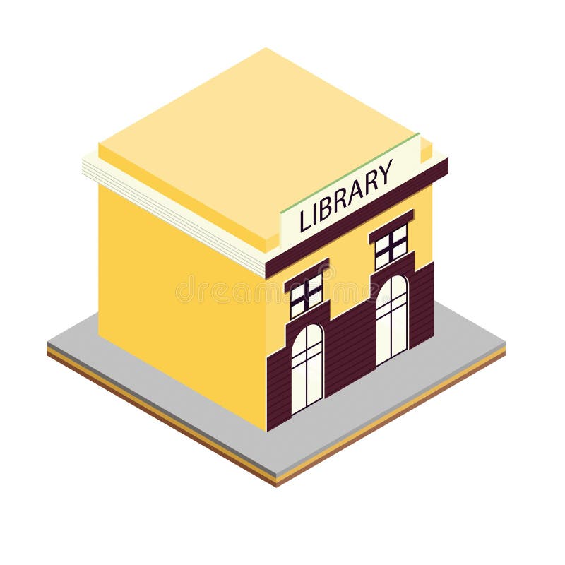 Library Building Isometric 3d Icon Stock Vector - Illustration of cartoon,  construction: 72837101