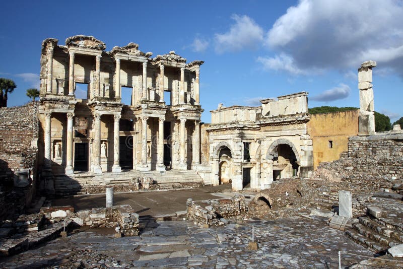 Library of Celsus stock image