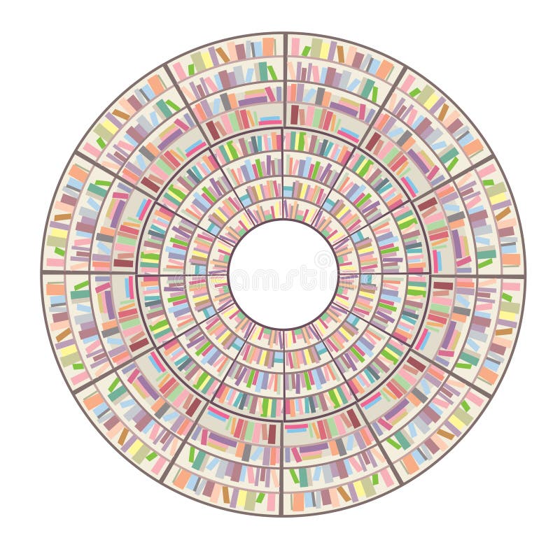 Library concept - symbol of many books vector illustration