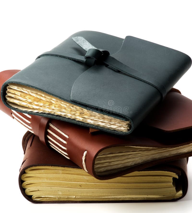 Libretas de cuero hechas a mano fotografía de archivo libre de regalías Libretas de cuero hechas a mano fotografía de archivo libre de regalías