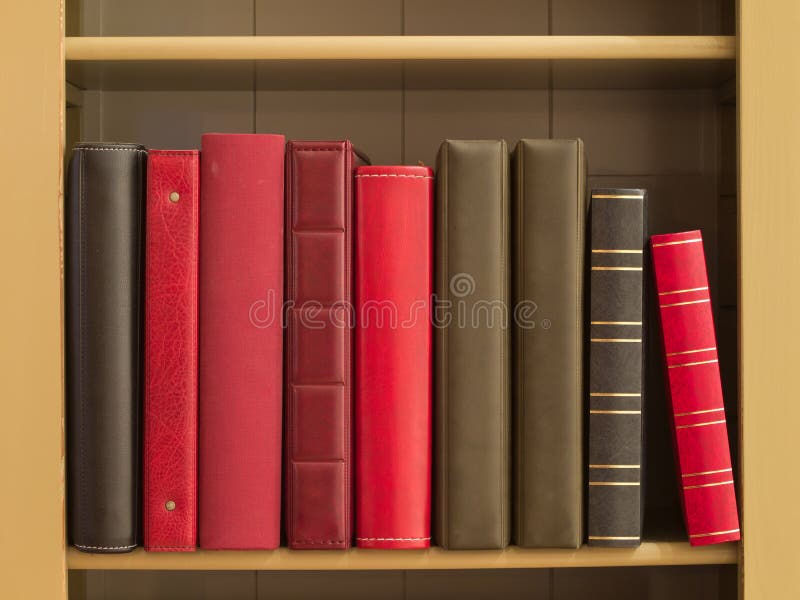 Libri in uno scaffale per libri immagini stock Libri in uno scaffale per libri immagini stock