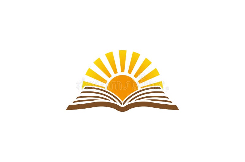 Libro aperto astratto creativo Sun Logo Design Vector Symbol Illustration illustrazione di stock Libro aperto astratto creativo Sun Logo Design Vector Symbol Illustration illustrazione di stock