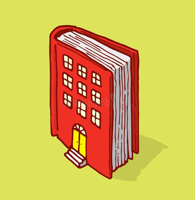 Libro como construcción de un hogar o casa ilustración del vector