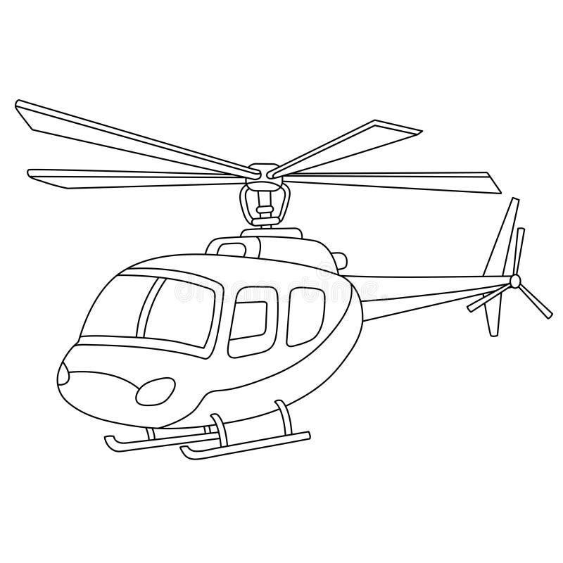 Libro De Coloración De Helicópteros. Ilustración del Vector