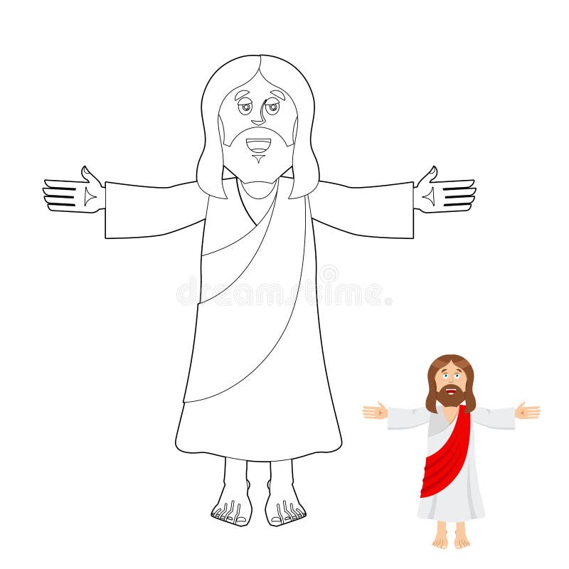 Libro De Colorear De Jesús Dibujo Del Jesucristo Para Los Niños B Linear  Ilustración del Vector - Ilustración de arte, amor: 69168728