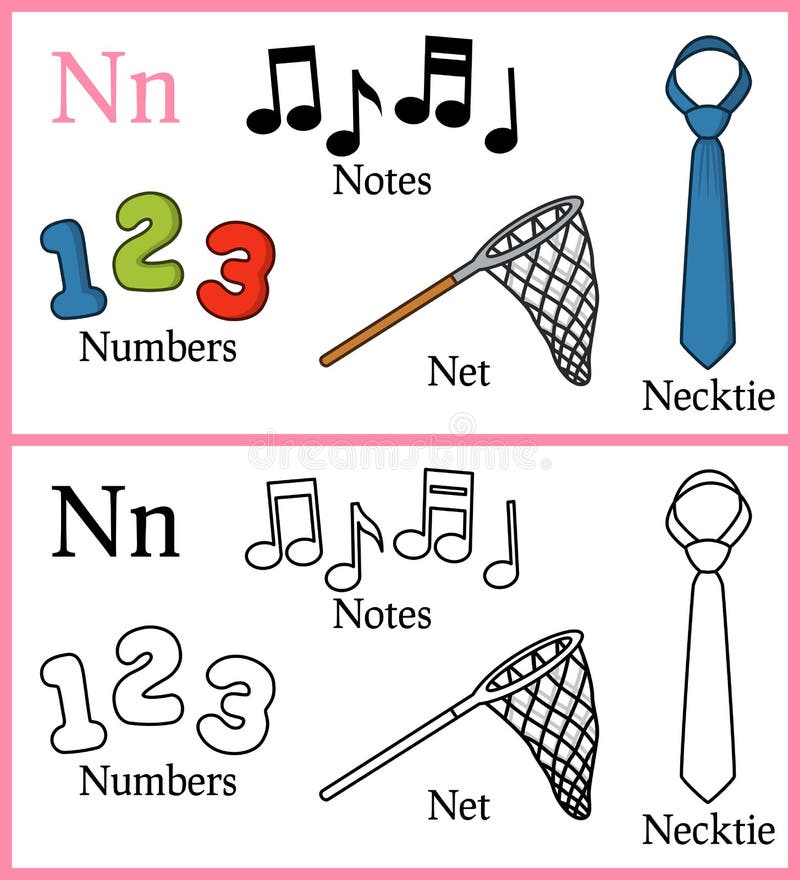 Libro de colorear para los niños - alfabeto N