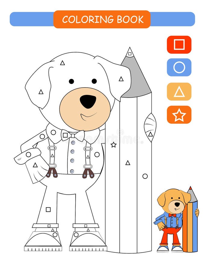 Libro de colorear para los niños Perro lindo blanco y negro de la historieta Ilustración del vector libre illustration Libro de colorear para los niños Perro lindo blanco y negro de la historieta Ilustración del vector libre illustration
