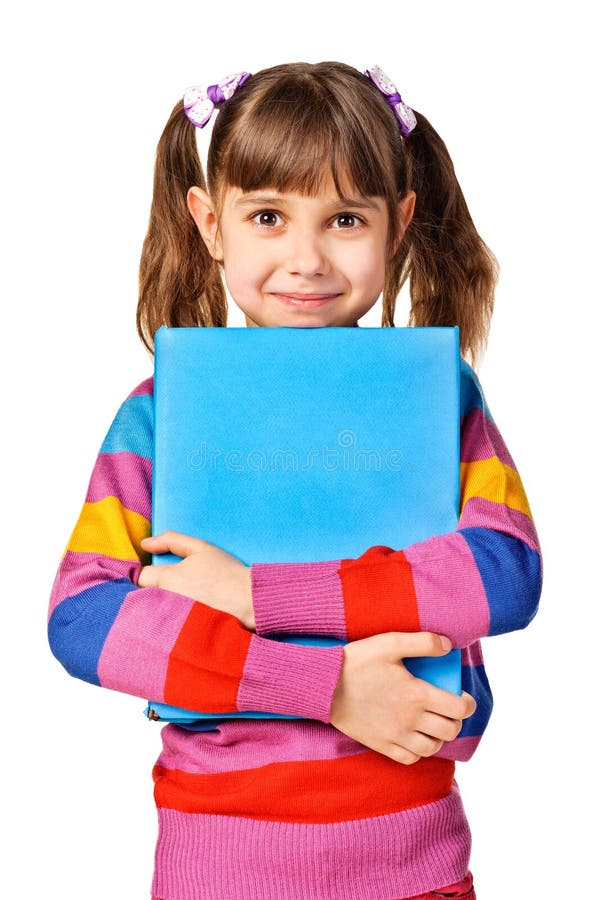 Libro del abig de la explotación agrícola de la niña imagen de archivo libre de regalías