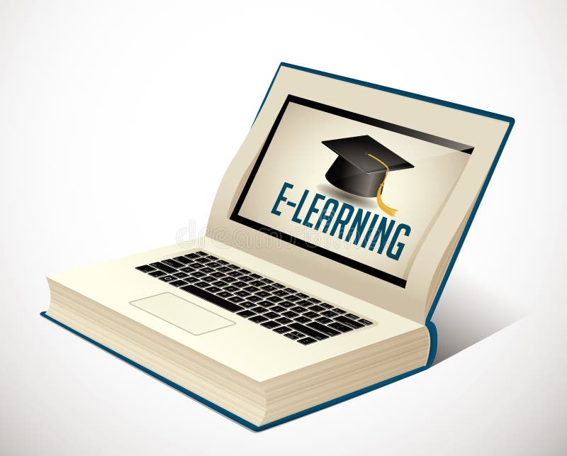 Libro del elearning - apprendimento di libro elettronico illustrazione di stock Libro del elearning - apprendimento di libro elettronico illustrazione di stock