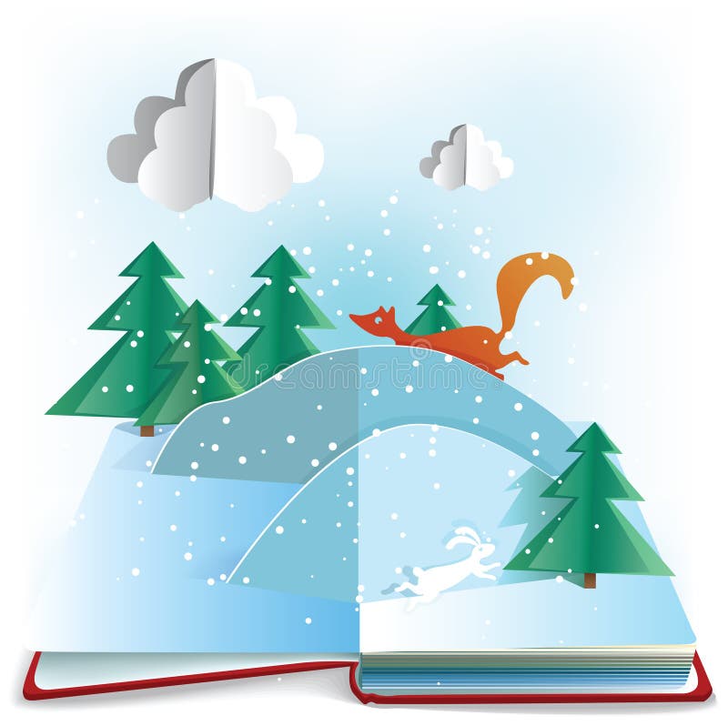 Libro del invierno. stock de ilustración Libro del invierno. stock de ilustración