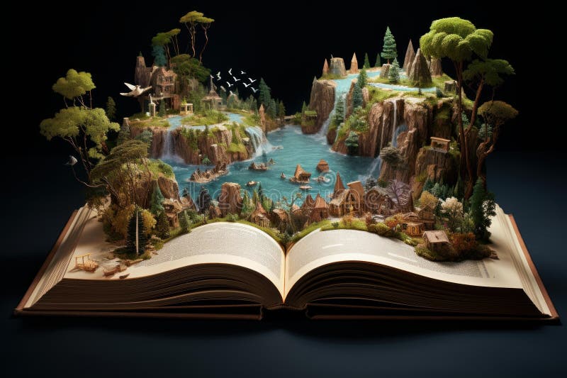 Libro magico aperto. generare i. mistica di storia. genera ai generati.