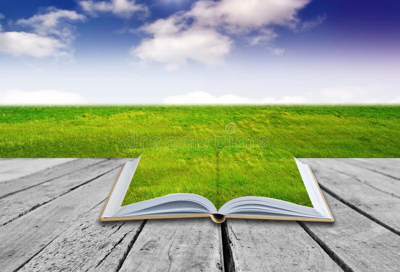 Libro magico aperto per scienza, istruzione o religione immagine stock