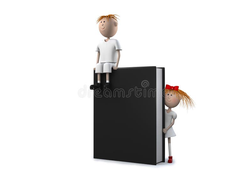 3d illustration: pupils are on a book. 3d illustration: pupils are on a book