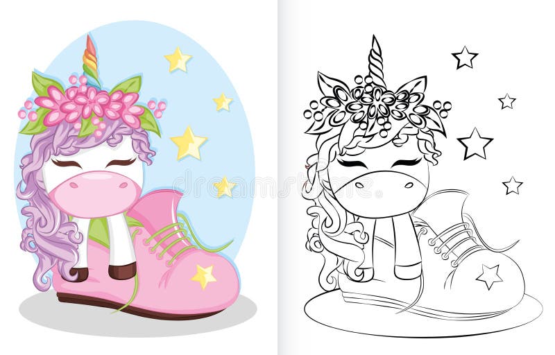 Libro Para Colorear Con Unicornio Y Arco Iris De Dibujos Animados En Los Zapatos Libro Para Colorear Para Ninos Preescolares Ilustracion Del Vector Ilustracion De Caballo Animal Libro Para Colorear Con Unicornio Y Arco Iris De Dibujos Animados En Los Zapatos Libro Para Colorear Para Ninos Preescolares Ilustracion Del Vector Ilustracion De Caballo Animal