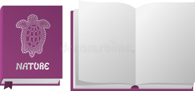 Libro viola aperto e chiuso con la tartaruga royalty illustrazione gratis Libro viola aperto e chiuso con la tartaruga royalty illustrazione gratis