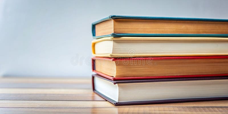 Libros de tapa dura cerrar foco selectivo ai creativo stock de ilustración