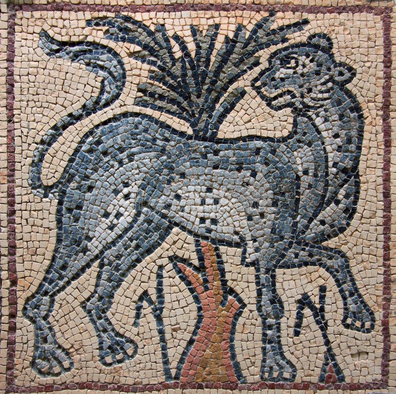 Libya Cyrenaica Byzantine mosaic leopard