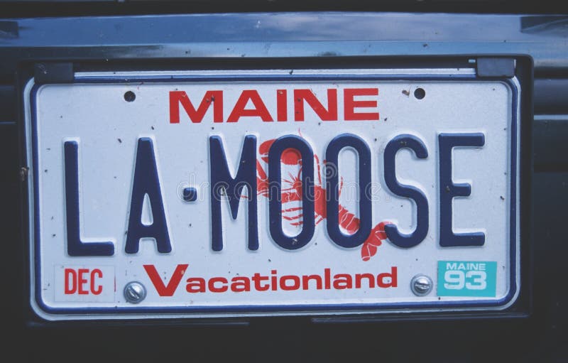 License Plate in Maine editorial photography. Image of transportation
