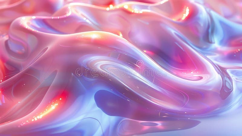 Lichid cu curgere lină cu textură holografică pastelată stock photos
