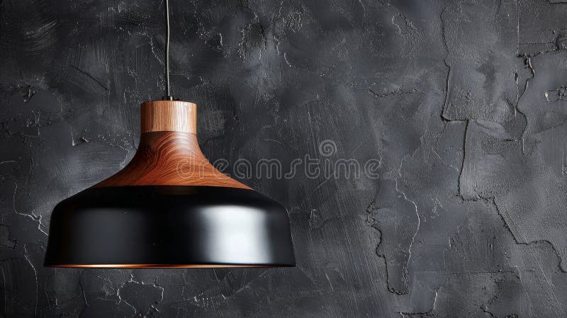 Licht aus Metall und Holz erhöht die Inneneinrichtung im Loft-Stil mit industriellem Charme lizenzfreie abbildung