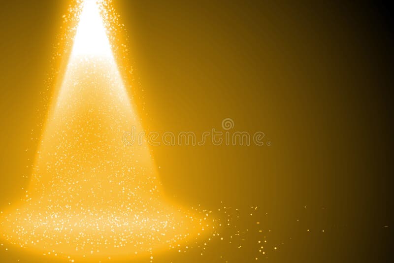 Lichter auf der linken Bühne und goldglänzende Lichter auf dem Boden stock abbildung