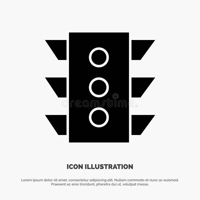 Licht, Verkehr, Signal, Navigation, Regel fester Glyph-Ikonenvektor lizenzfreie abbildung Licht, Verkehr, Signal, Navigation, Regel fester Glyph-Ikonenvektor lizenzfreie abbildung