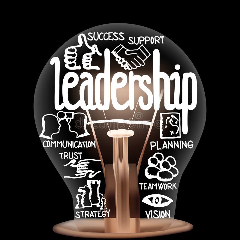Lichte lamp met leiderschapsconcept