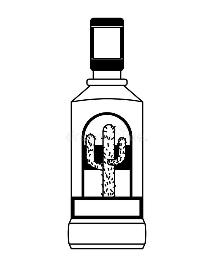 Licor de garrafa de tequila ilustração royalty free