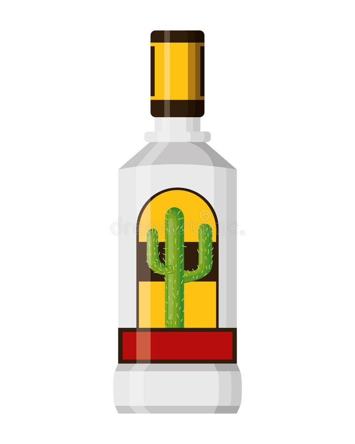 Licor de garrafa de tequila ilustração stock