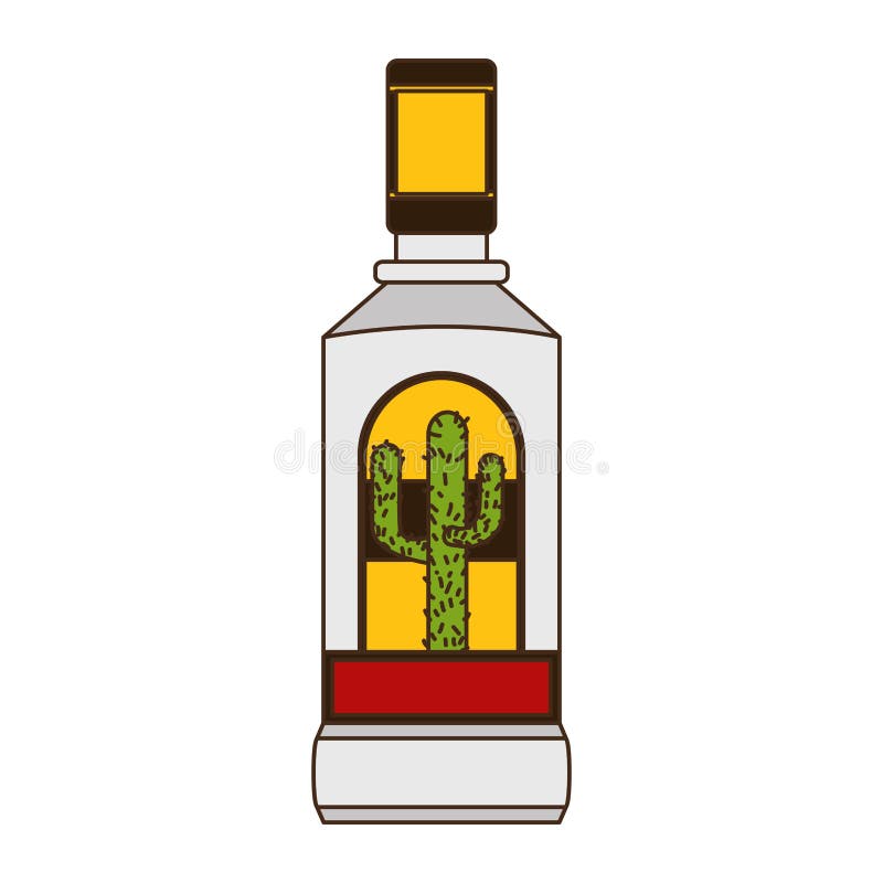 Licor de garrafa de tequila ilustração do vetor