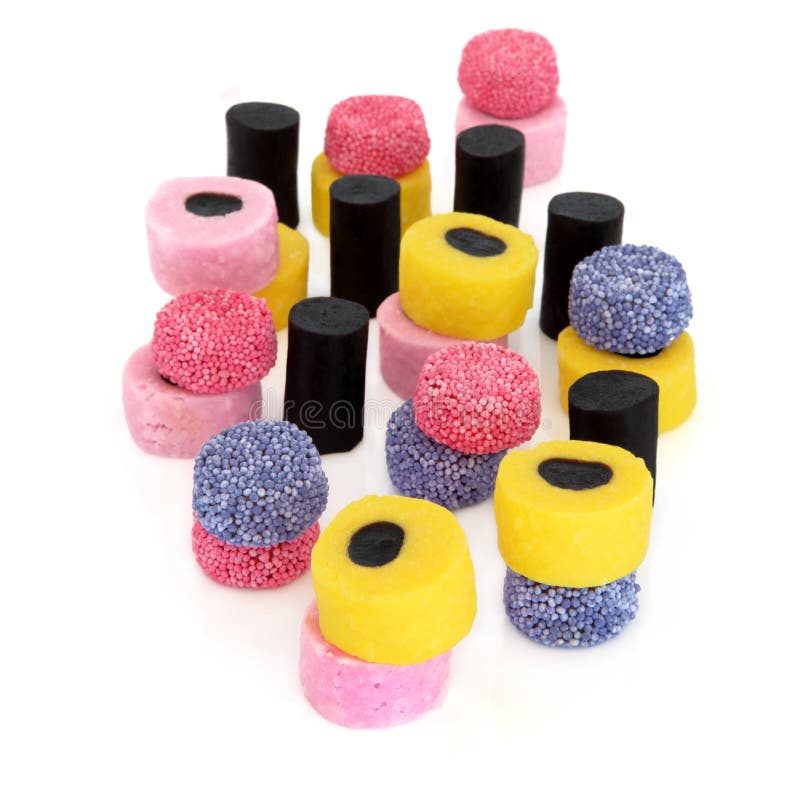 Licorice Allsorts stock illustration. Illustration of sugar 60607