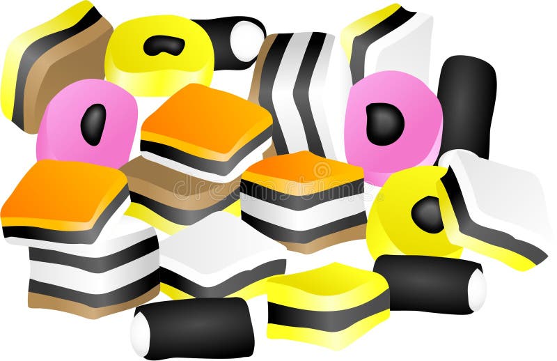 Liquorice Allsorts stock illustration. Illustration of illustrated