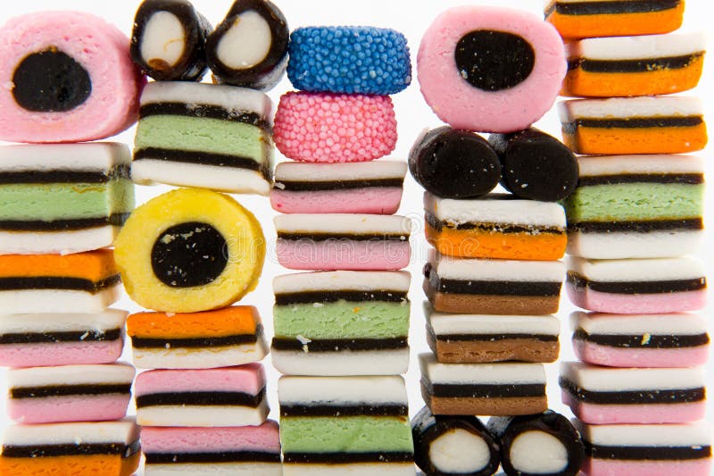 Licorice allsorts stock image. Image of food, stacked 9701969
